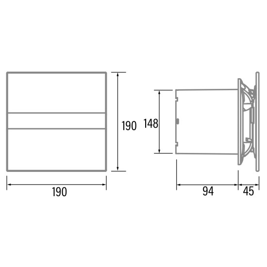 Cata Cata E-150GT ventilátor üveg előlappal, utószellőztető funkcióval, fehér Axiális szellőztető ventilátor