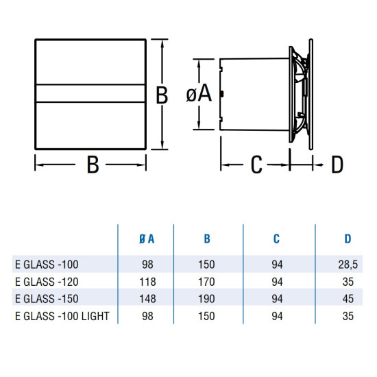 Cata Cata E-100MST ventilátor metakrilát előlappal, utószellőztető funkcióval, szürke Axiális szellőztető ventilátor