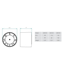 Aerauliqa Aerauliqa QIN-100 ventilátor, csőbe dugható Axiális szellőztető ventilátor