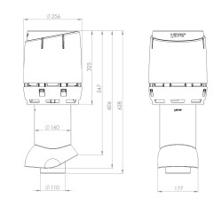 VILPE VILPE 110P/IS/350 FLOW tetőszellőző, barna Szellőztető ventilátor tartozékok