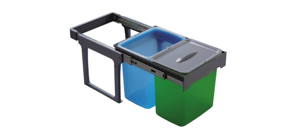 EKOTECH EKOTECH - Beépíthető hulladékgyűjtő EKKO EASY 40 - 2x16 LT Beépíthető hulladéktároló