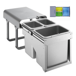 EKOTECH EKOTECH - Beépíthető hulladékgyűjtő EKKO FRONT 40 - 1x16 liter+2x8 liter Beépíthető hulladéktároló