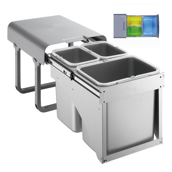 EKOTECH EKOTECH - Beépíthető hulladékgyűjtő EKKO FRONT 40 - 1x16 liter+2x8 liter Beépíthető hulladéktároló