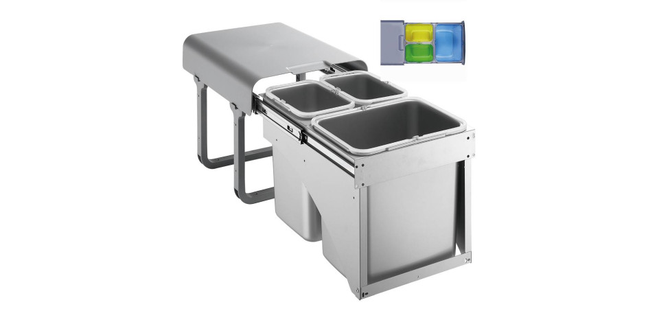 EKOTECH EKOTECH - Beépíthető hulladékgyűjtő EKKO FRONT 40 - 1x16 liter+2x8 liter Beépíthető hulladéktároló EKOTECH EKOTECH - Beépíthető hulladékgyűjtő EKKO FRONT 40 - 1x16 liter+2x8 liter Beépíthető hulladéktároló