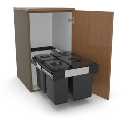 EKOTECH EKOTECH - Beépíthető hulladékgyűjtő FREE JAZZ 45 - 1x26 liter+3x7 liter Beépíthető hulladéktároló