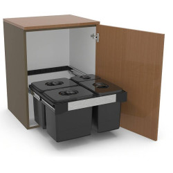 EKOTECH EKOTECH - Beépíthető hulladékgyűjtő FREE JAZZ 60 - 3x26 liter+1x7 liter Beépíthető hulladéktároló
