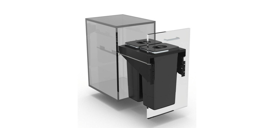 EKOTECH EKOTECH - Beépíthető hulladékgyűjtő FRONT 40 - 2x26 liter Beépíthető hulladéktároló EKOTECH EKOTECH - Beépíthető hulladékgyűjtő FRONT 40 - 2x26 liter Beépíthető hulladéktároló