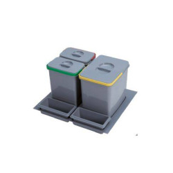 EKOTECH EKOTECH - Beépíthető hulladékgyűjtő PRACTIKO 600 - 1x15 liter + 2x7 liter + 2 tartó Beépíthető hulladéktároló