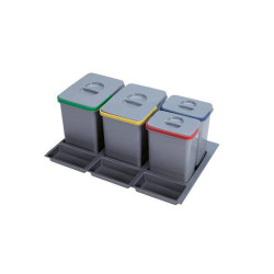 EKOTECH EKOTECH - Beépíthető hulladékgyűjtő PRACTIKO 900 - 2x12 liter + 2x5 liter + 3 tartó Beépíthető hulladéktároló