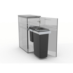 EKOTECH EKOTECH - Beépíthető hulladékgyűjtő SMART Inox 1x26 liter+1x7 liter lágyan záródó Beépíthető hulladéktároló