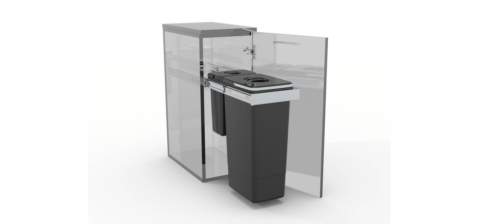 EKOTECH EKOTECH - Beépíthető hulladékgyűjtő SMART Inox 1x26 liter+1x7 liter lágyan záródó Beépíthető hulladéktároló EKOTECH EKOTECH - Beépíthető hulladékgyűjtő SMART Inox 1x26 liter+1x7 liter lágyan záródó Beépíthető hulladéktároló