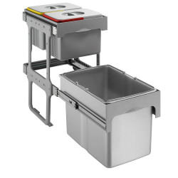 EKOTECH EKOTECH - Beépíthető hulladékgyűjtő TANDEM SHORT 40 - 1x34 liter + 2x12 liter Beépíthető hulladéktároló