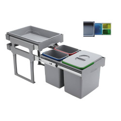 EKOTECH EKOTECH - Beépíthető hulladékgyűjtő TANK 40 - 1x16 liter+2x8 liter Beépíthető hulladéktároló