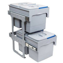 EKOTECH EKOTECH - Beépíthető hulladékgyűjtő TANDEM SHORT 40 - 2x15+2x12 liter Beépíthető hulladéktároló