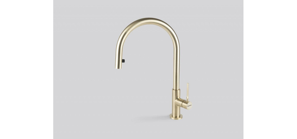 Falmec FALMEC - Csaptelep Trevi Round Szálcsiszolt halvány arany - Kiállított bemutató termék! Rozsdamentes acél csaptelep