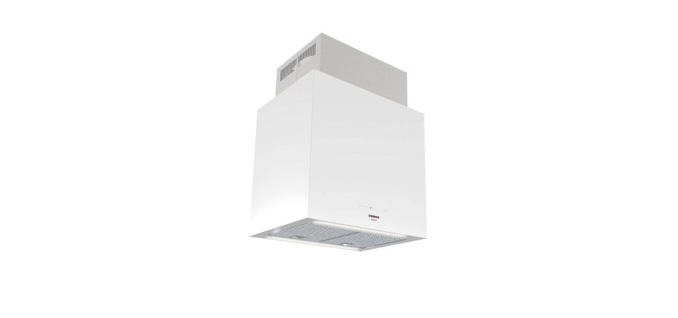 Nodor NODOR - Páraelszívó NorBreeze ISLA CUBE GLASS ECO 60 WH/A Hob to Hood Sziget páraelszívó